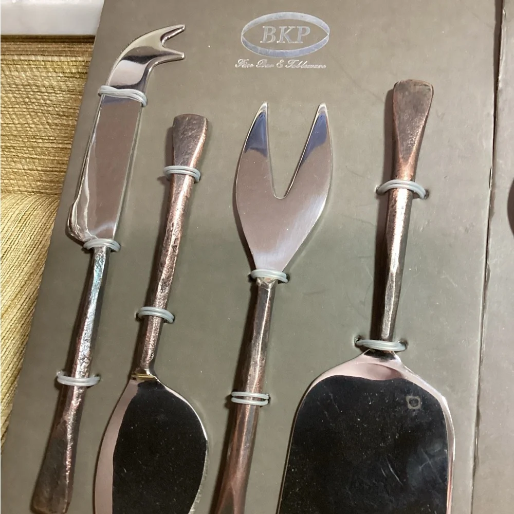 New BKP Fine Barware Rustic Design Spoons Cheese and Meat Servers